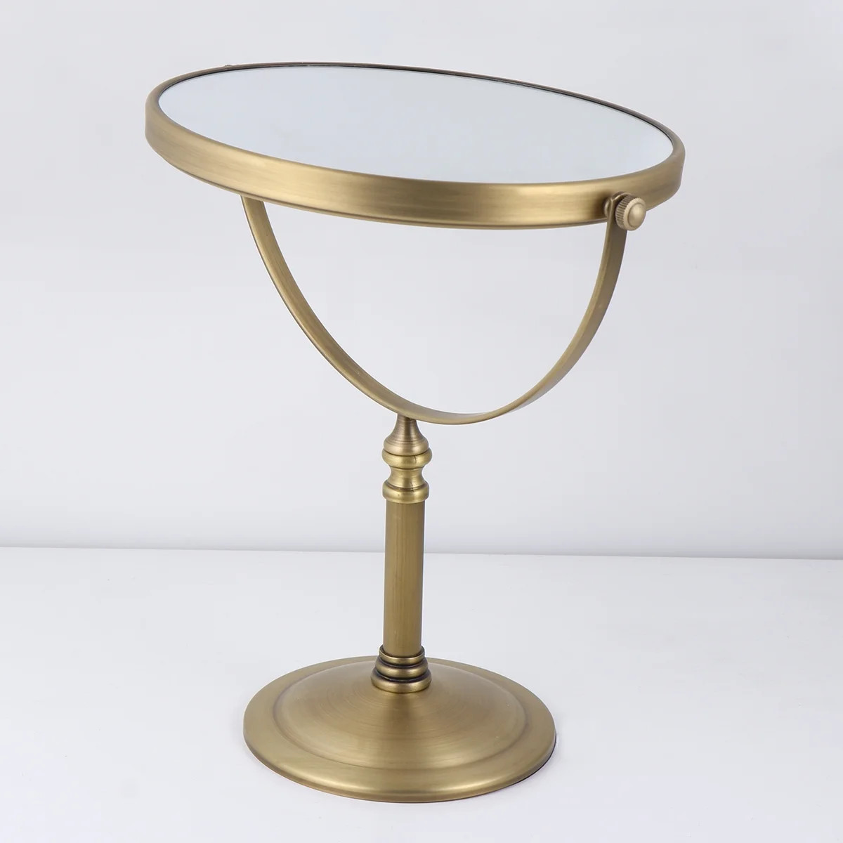 OUNONA 1Pc Table Makeup Mirror Double Side with 10X Magnification and Stable Base in Golden | Walmart (US)