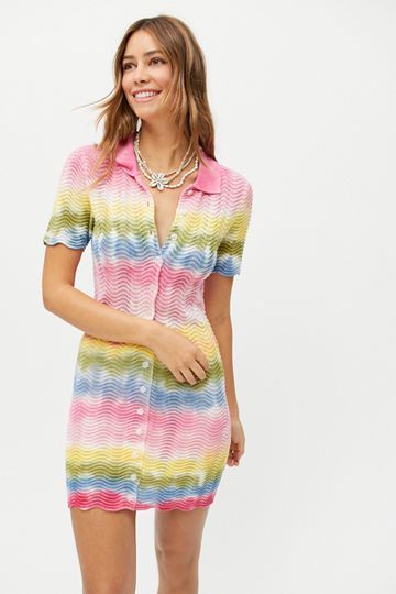 UO Dezi Tie-Dye Polo Mini Dress | Urban Outfitters (US and RoW)