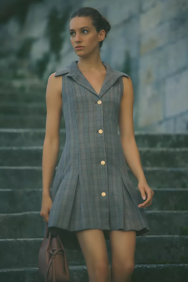 Button-Front Mini Dress | Anthropologie (US)