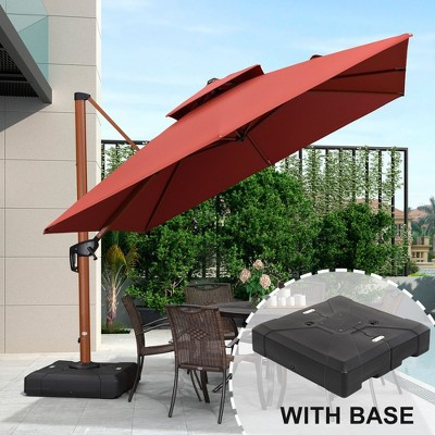 PURPLE LEAF 10ft Patio Umbrella with Base Outdoor Square Large Cantilever Umbrella Windproof Offset Heavy Duty Umbrella for Garden Deck Pool | Target