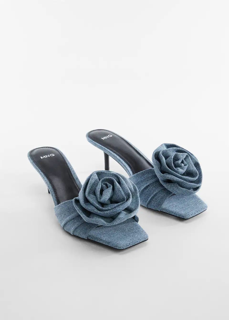 Floral denim sandals -  Women | Mango USA | MANGO (US)