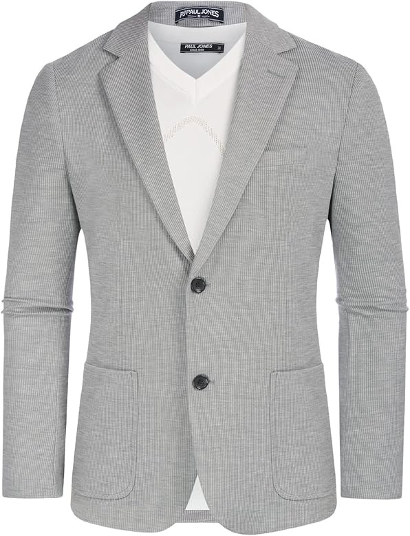 PJ PAUL JONES Men's Casual Knit Blazer Suit Jackets Two Button Lightweight Unlined Sport Coat | Amazon (US)