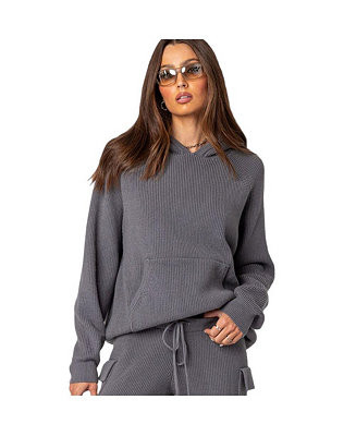 Edikted Women's Wynter oversized knit hoodie - Macy's | Macy's