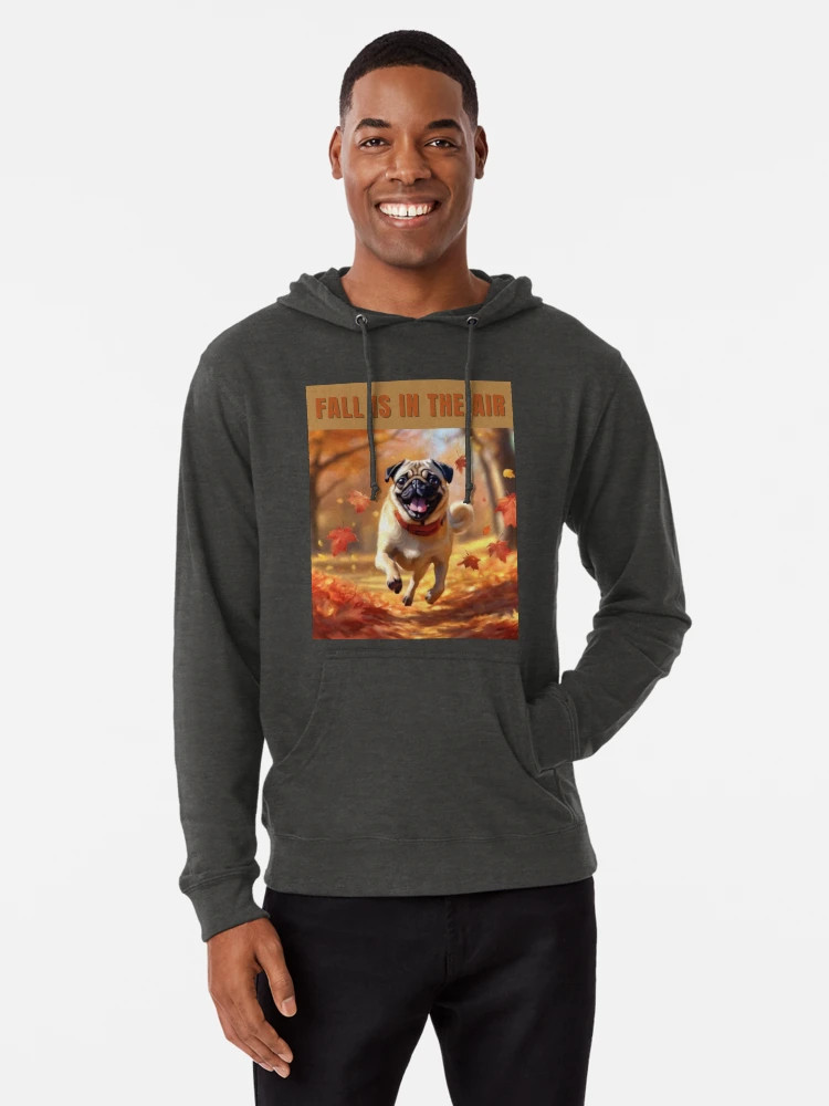 Fawn Fall Pug - Fall is in the Air Lightweight Hoodie | Redbubble (US)