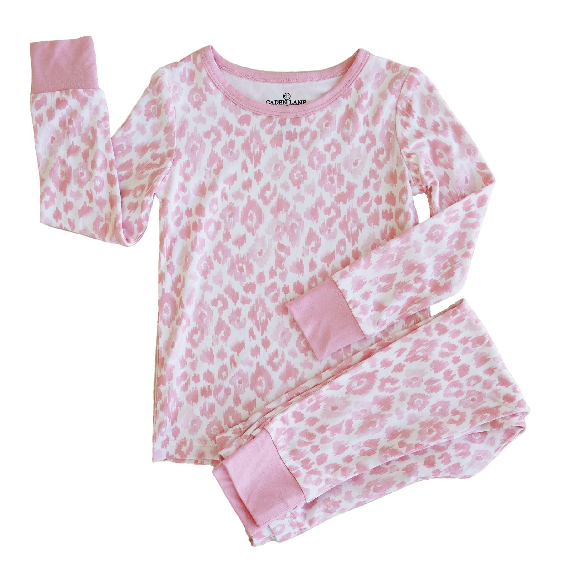 Blush Leopard Two Piece Pajama Set | Caden Lane