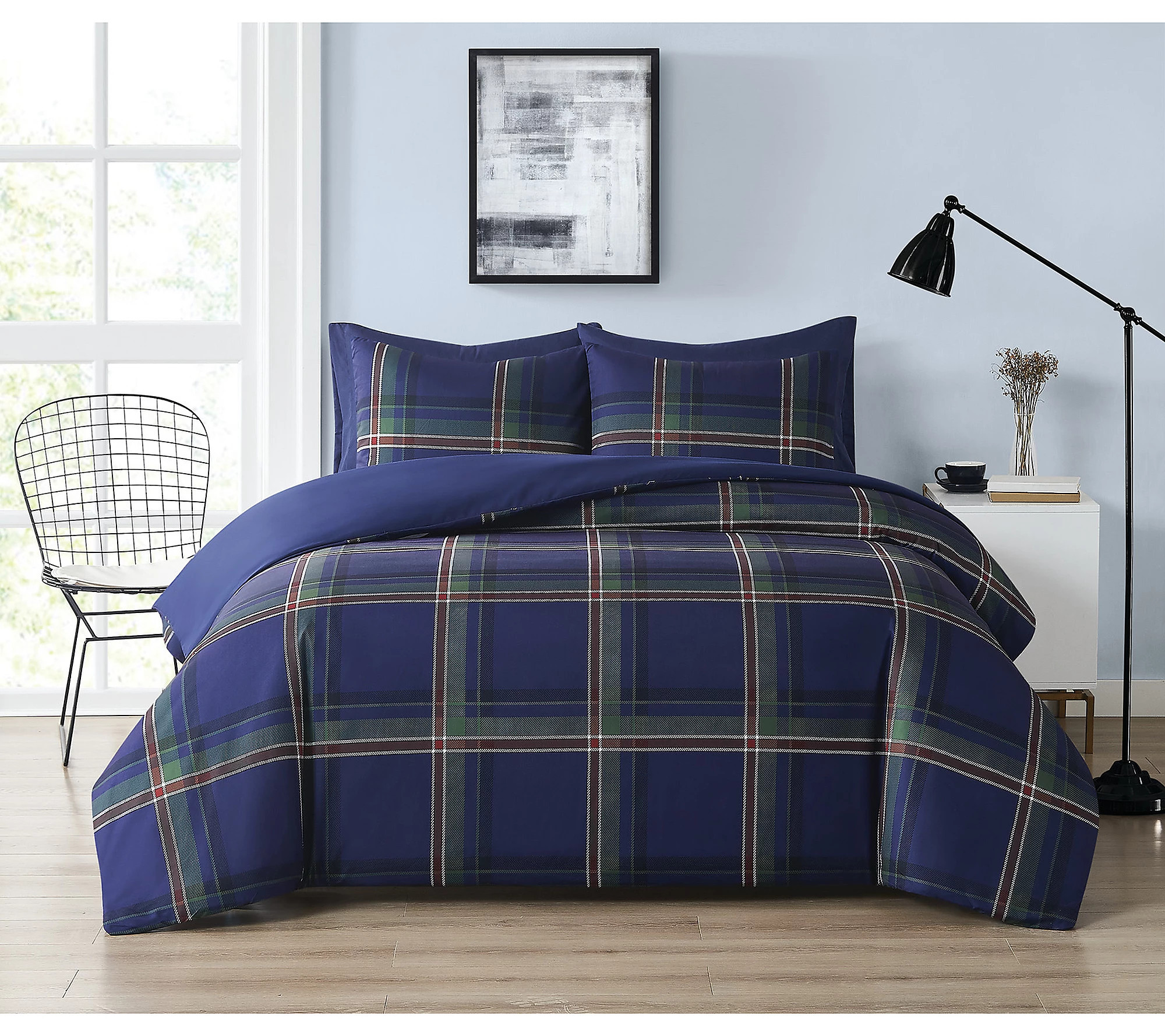 Truly Soft Bronson Plaid King 3 Piece Duvet Cov er Set | QVC