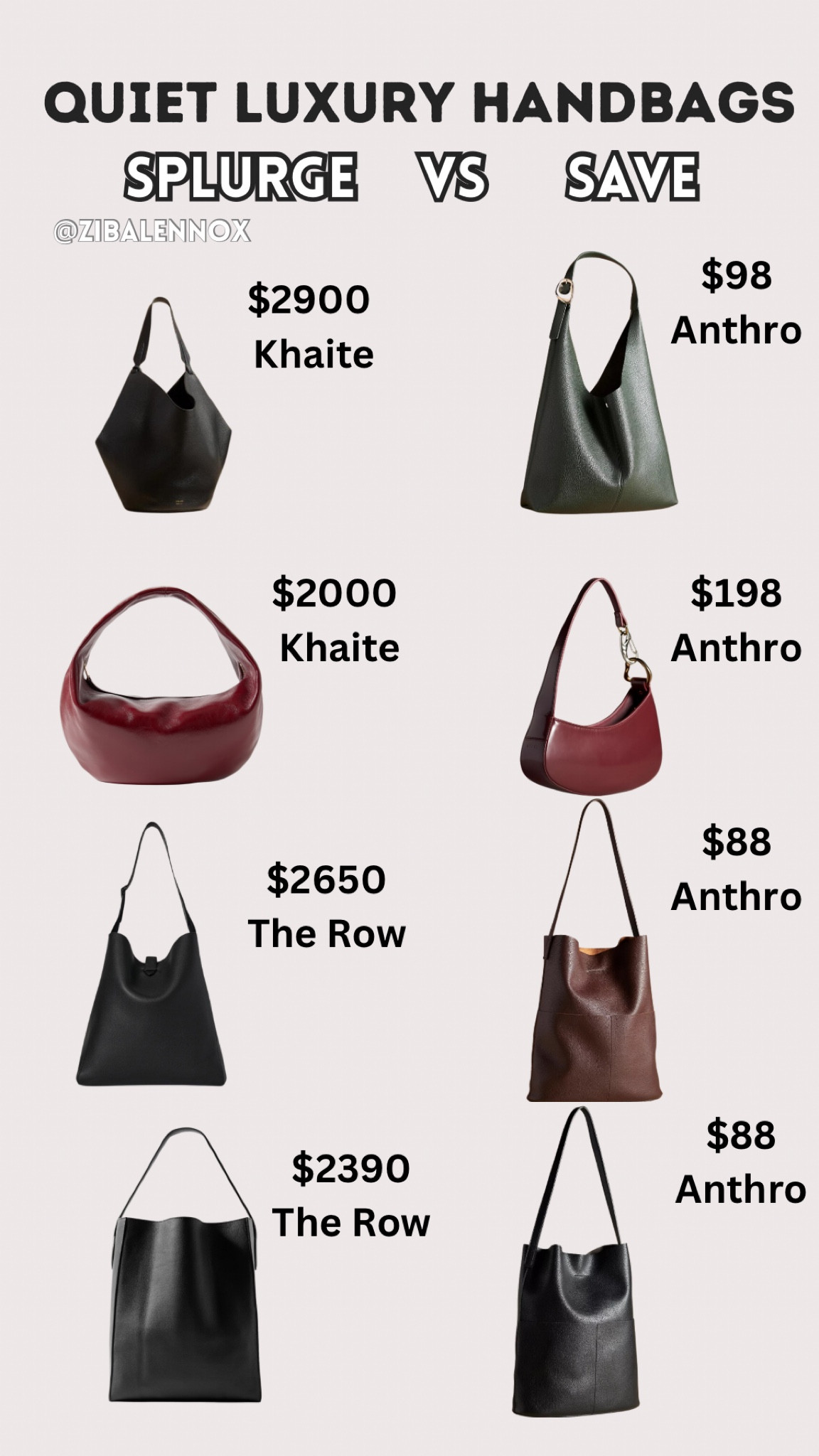 If you love the quiet luxury look, you’re in luck! Anthropologie has beautiful vegan leather bags that give the same vibe and silhouette as these gorgeous bags by Khaite and The Row but for a fraction (a very small fraction) of the price! Most of the ones on the save side come in different colors so you can pick your favorite colors🥰

#LTKFindsUnder100 #LTKStyleTip #LTKItBag