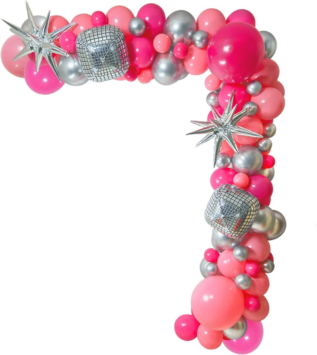 Women Birthday Disco Party Decorations, Girls 16th 21st 30th 40th Birthday Party Balloons Pink Ro... | Amazon (US)