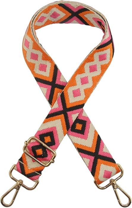 Duwi Wide Handbag&Purse Strap Jacquard Woven Guitar Style Multicolor Replacement Strap Canvas Adj... | Amazon (US)