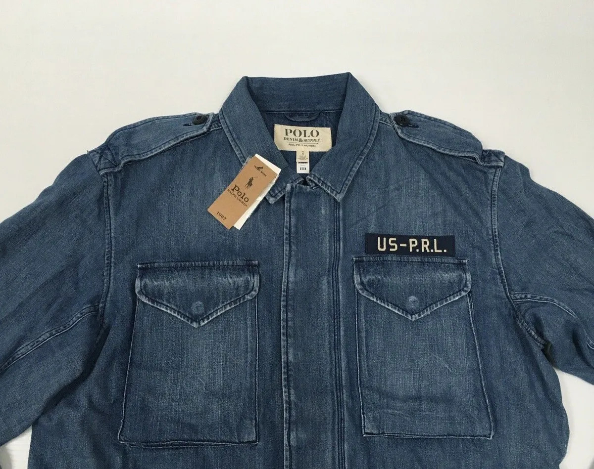 Polo Ralph Lauren Military US Army Paratrooper Officer Denim Jeans Field Jacket | eBay US