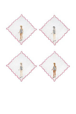 Chefanie Barbie Cocktail Napkins Set Of 4 from Revolve.com | Revolve Clothing (Global)