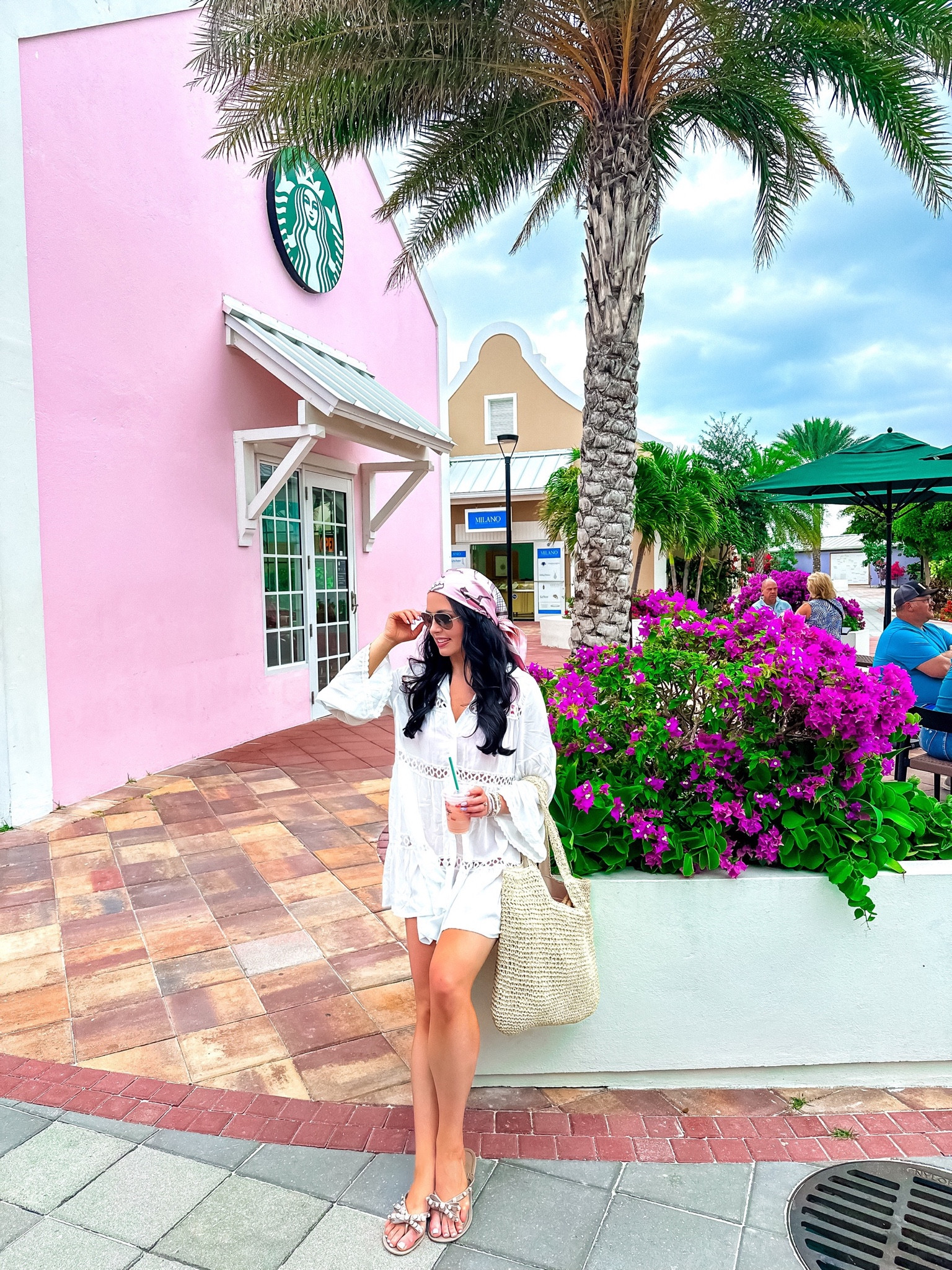 Under $30 amazon white button up coverup dress (one size), under $30 amazon flower bathing suit (medium, multiple colors), under $10 amazon head scarf bandana, under $40 amazon rattan beach bag and under $30 amazon studded jelly sandals #founditonamazon

#LTKfindsunder50 #LTKswim #LTKFestival