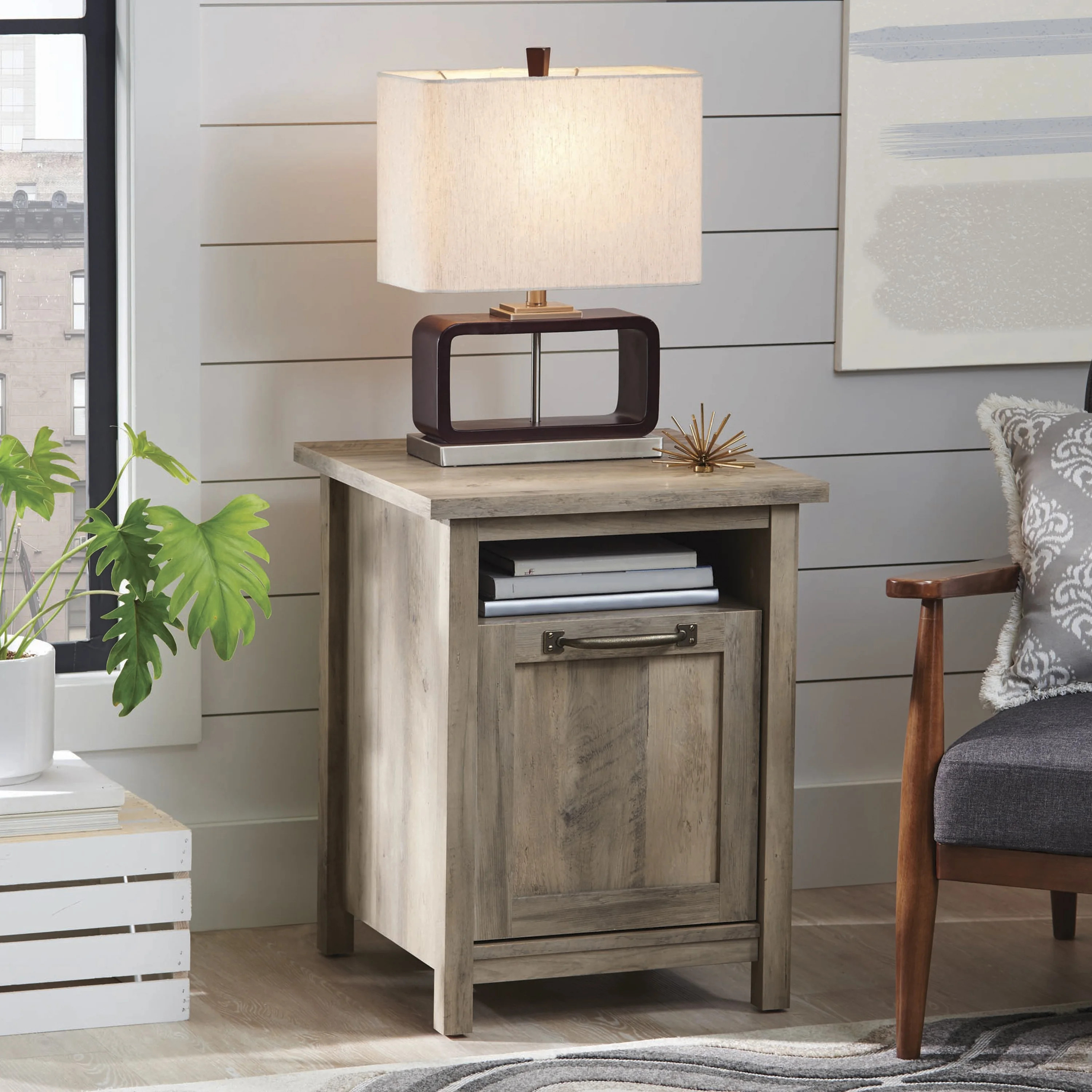 Better Homes & Gardens Modern Farmhouse Side Table with USB, Rustic Gray Finish | Walmart (US)
