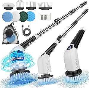 YKYI Electric Spin Scrubber,Cordless Cleaning Brush,Shower Cleaning Brush with 8 Replaceable Brus... | Amazon (US)