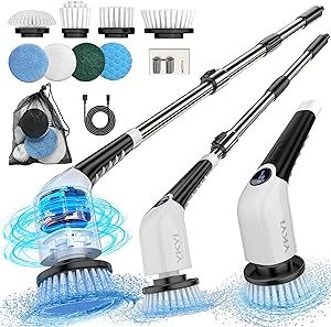 YKYI Electric Spin Scrubber,Cordless Cleaning Brush,Shower Cleaning Brush with 8 Replaceable Brus... | Amazon (US)