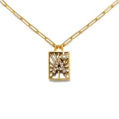 Sun Ray Initial Necklace | Sequin