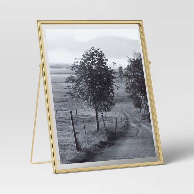 9&#34; x 11&#34; Matt to 8&#34; x 10&#34; Metal Easel Single Image Frame Brass - Threshold&#8482; | Target