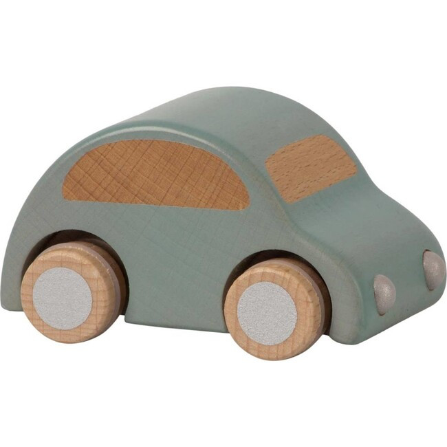 Wooden Pull Back Car, Light Blue | Maisonette