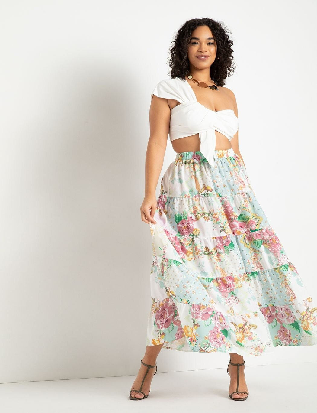 Tiered Maxi Skirt | Women's Plus Size Skirts | ELOQUII | Eloquii