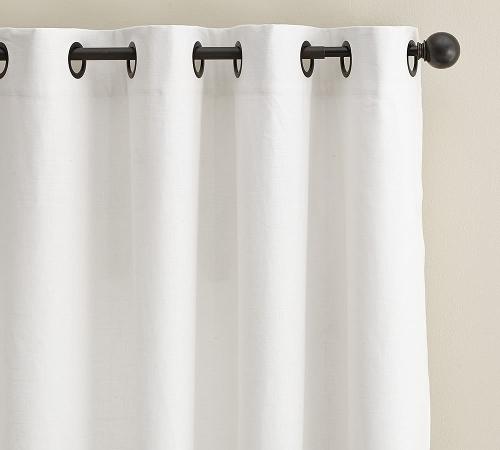Emery Linen Grommet Blackout Curtain | Pottery Barn (US)