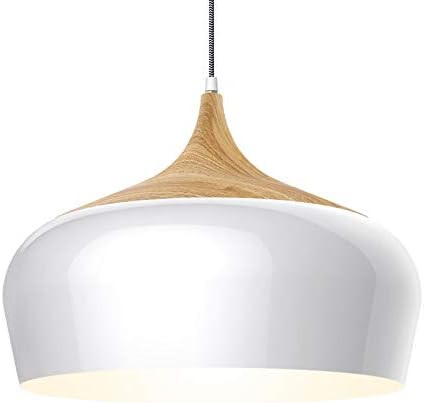 tomons Ceiling Lights, Modern Style Wood Pattern Pendant Light with 8W LED Lamp Bulb for Dining R... | Amazon (US)