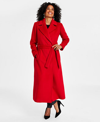 Women's Solid Belted Wool Coat, Created for Macy's | Macy's
