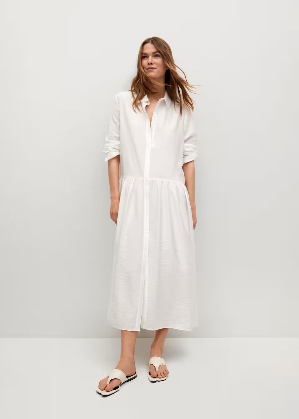 Ruffled shirt dress | MANGO (US)