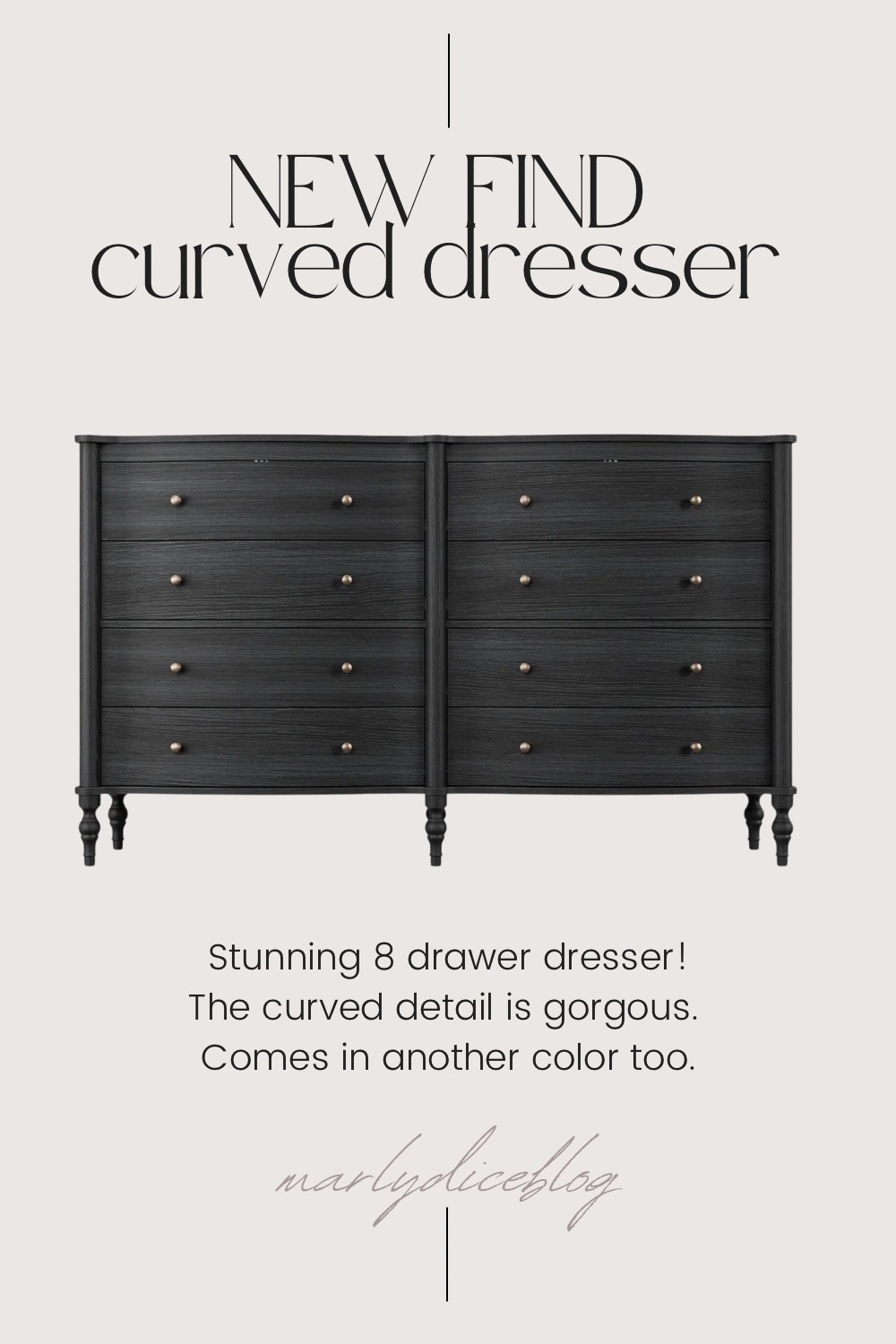 On sale for under $540!! Gorgeous black curved dresser