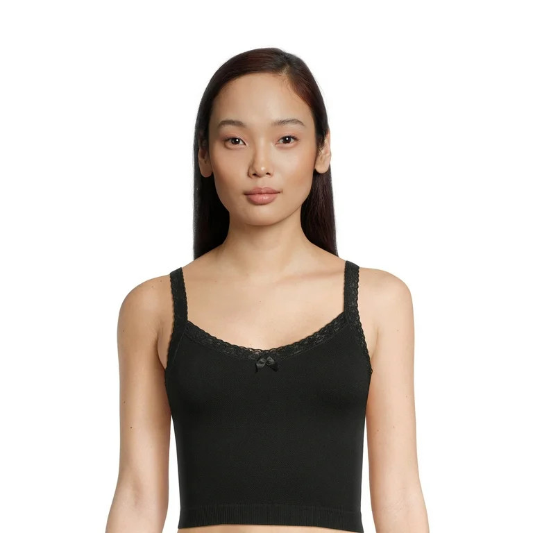 No Boundaries Juniors' Lace Trim Cami, Sizes S-3XL | Walmart (US)