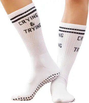 Crying and Trying Crew Grip Socks | Nordstrom