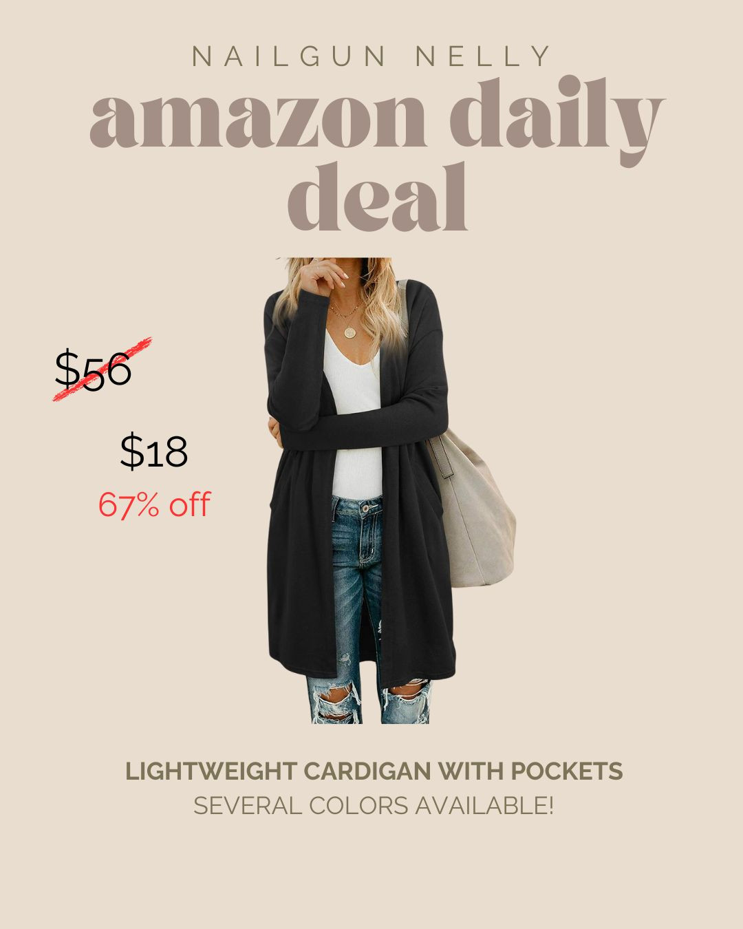 Amazon Daily Deal! Lightweight Cardigan with Pockets. Several Colors Available! 
 

 #LTKSeasonal #LTKSaleAlert #LTKWorkwear