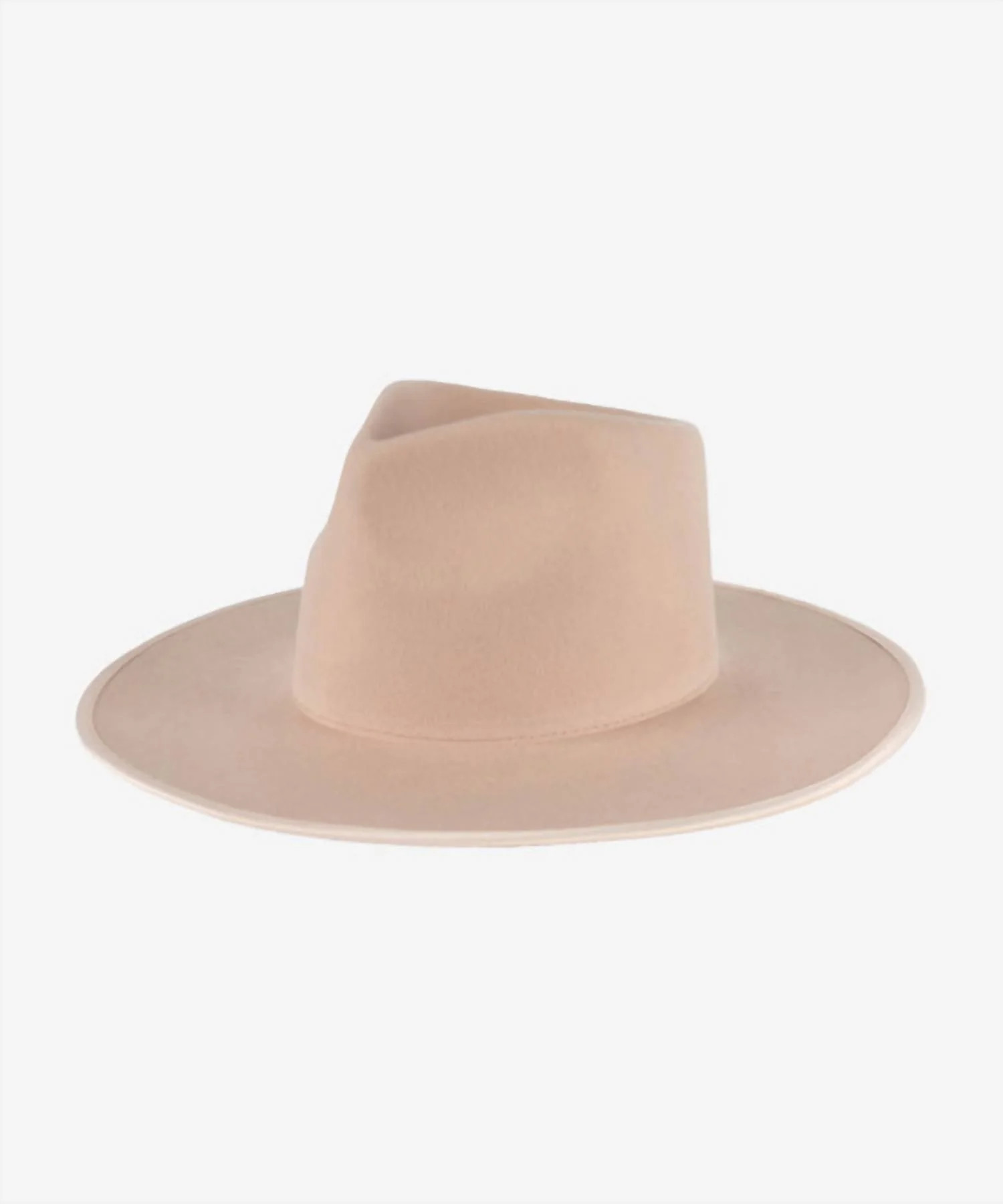 Women's Ivy Wide Brim Fedora Hat In Pale Nude | Shop Simon