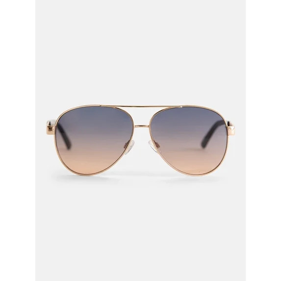 Jessica Simpson Women's Metal Aviator Sunglasses, Gold-Black | Walmart (US)