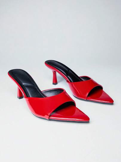 Hauture Sandalias de tacón de gatito con punta puntiaguda cómodas para mujer | SHEIN