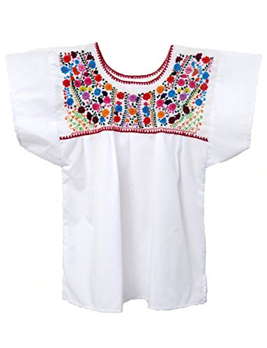 Mexican Blouse Puebla by Ethnic Identity (Small, White) | Amazon (US)