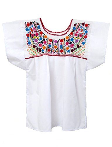 Mexican Blouse Puebla by Ethnic Identity (Small, White) | Amazon (US)
