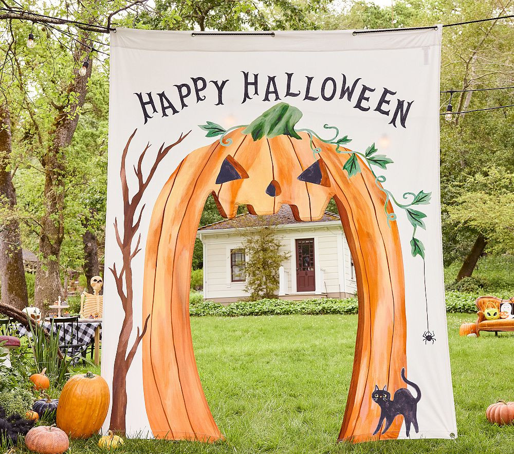 Happy Halloween Outdoor Canvas Pumpkin Arch | Pottery Barn Kids