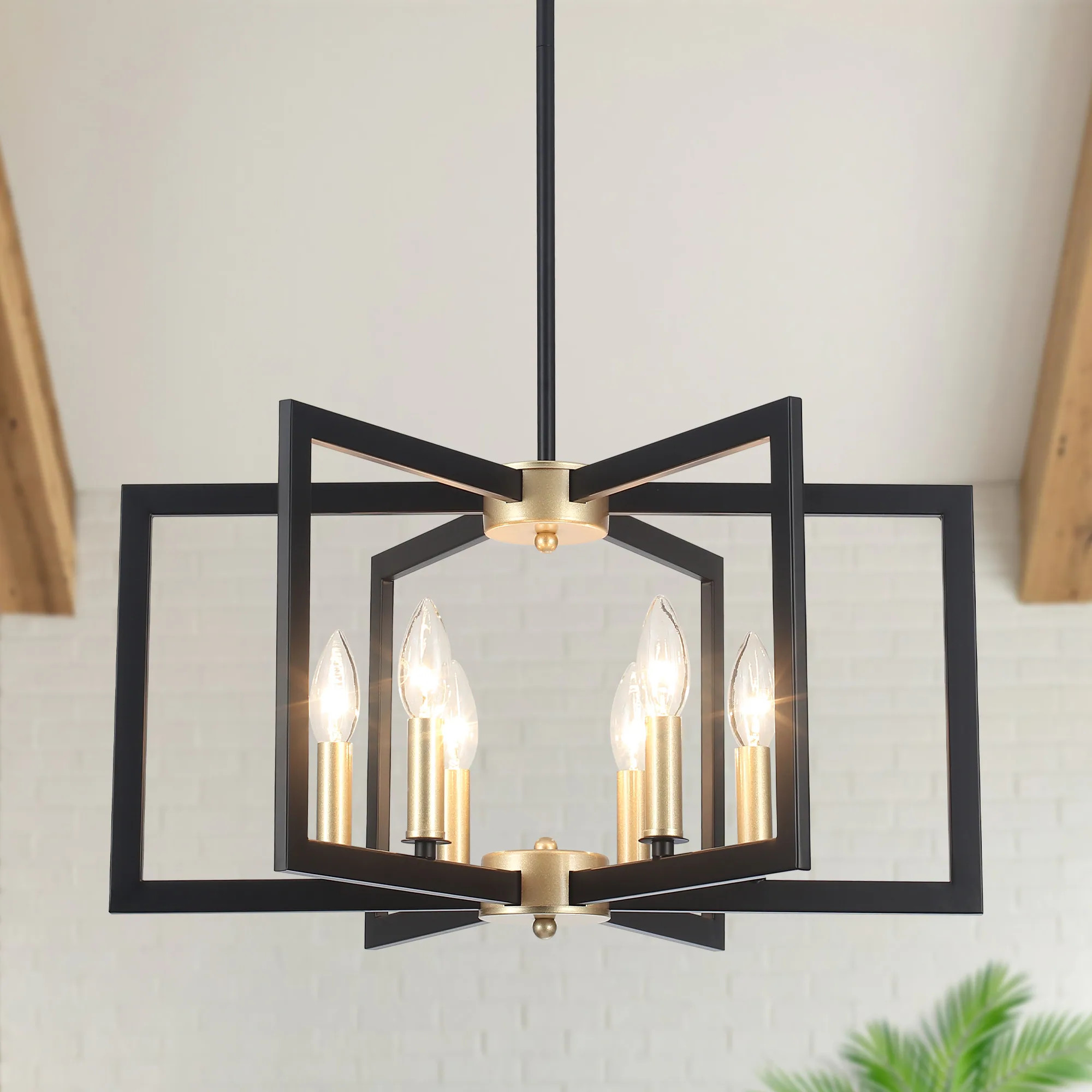 6-Light Candlestick Hanging Linear Foyer Chandelier Lighting for Dining Room Kitchen Island | Overstock