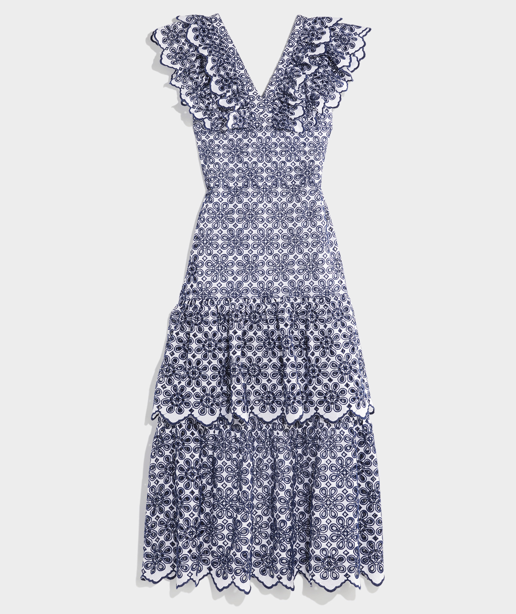 Kentucky Derby Eyelet Ruffle Maxi Dress | vineyard vines