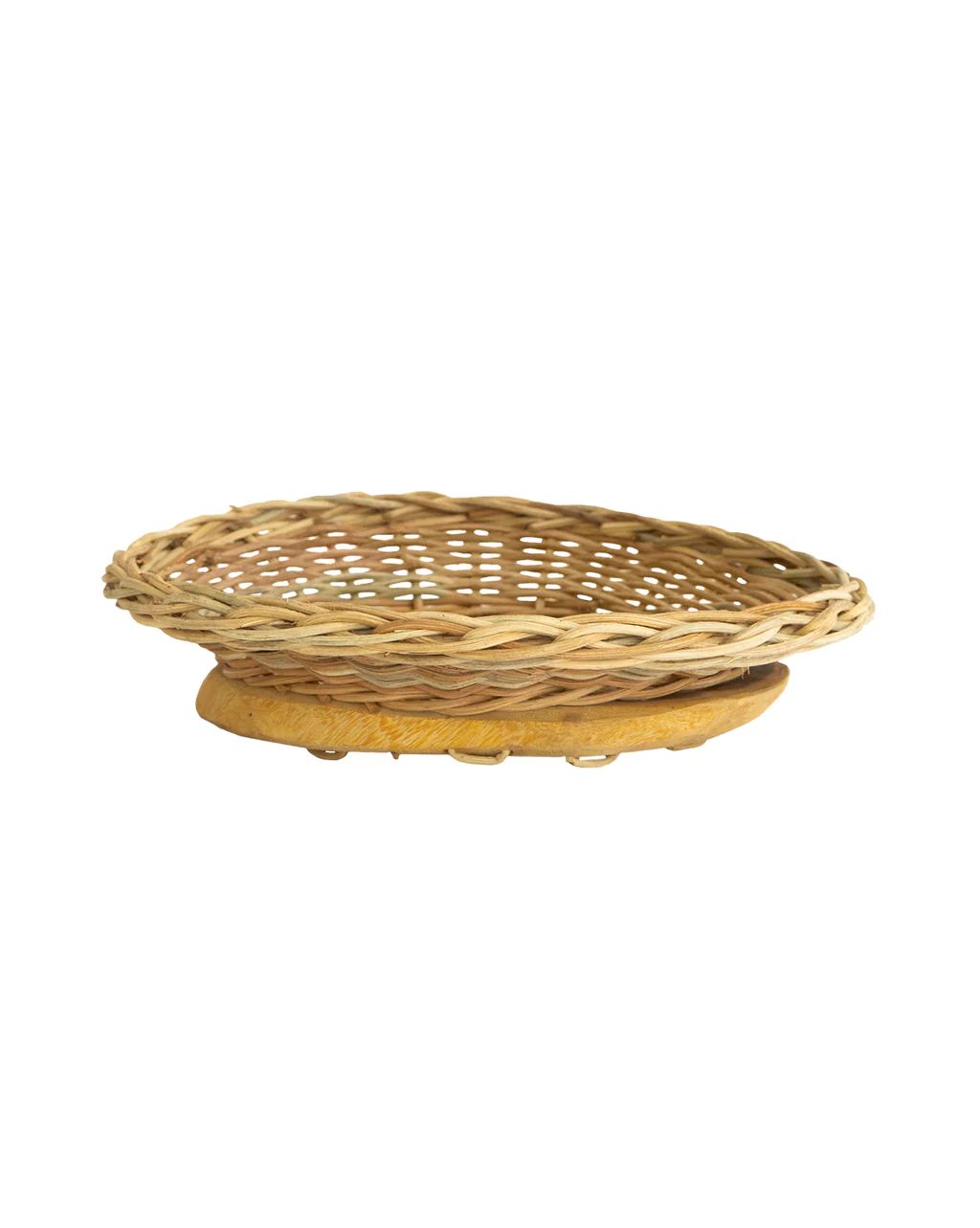 Wood Bottom Hand Woven Bowl | McGee & Co.