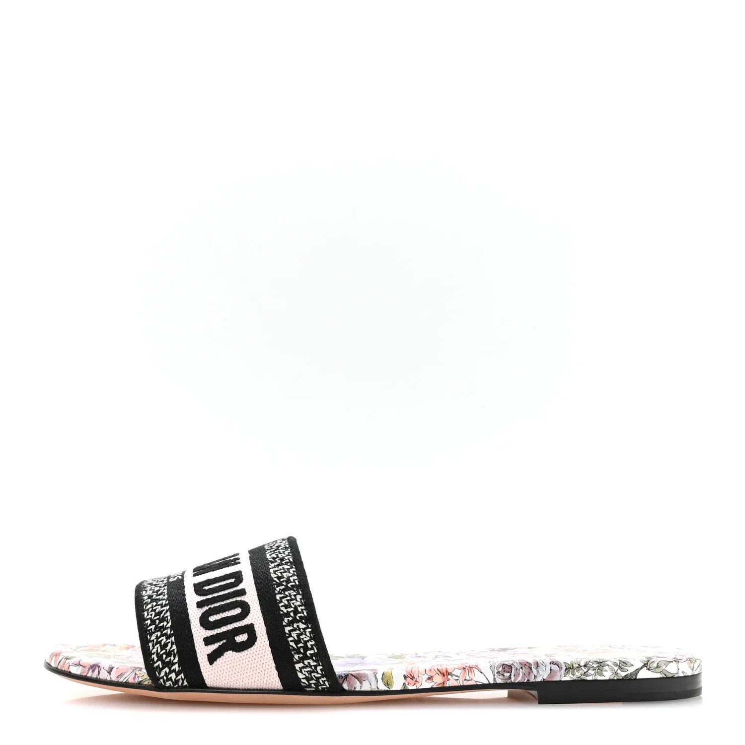 Christian Dior Canvas Embroidered D-Floral Dway Mules Slide Sandals 39.5 Off White Multicolor 183... | FASHIONPHILE (US)