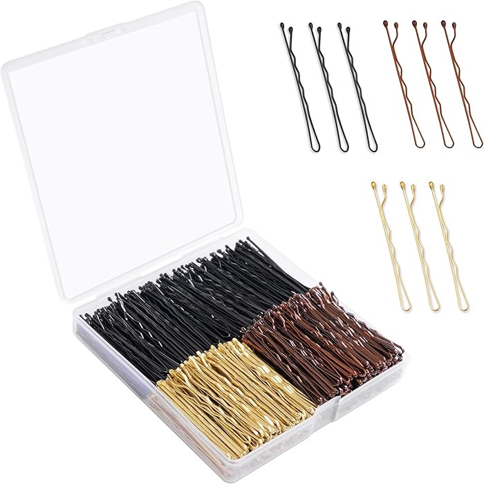 Bobby Pins 360 Pcs Brown Blonde Black Hair, 2 Inch Premium Secure Hold, Bulk with Storage Box, Wo... | Amazon (US)