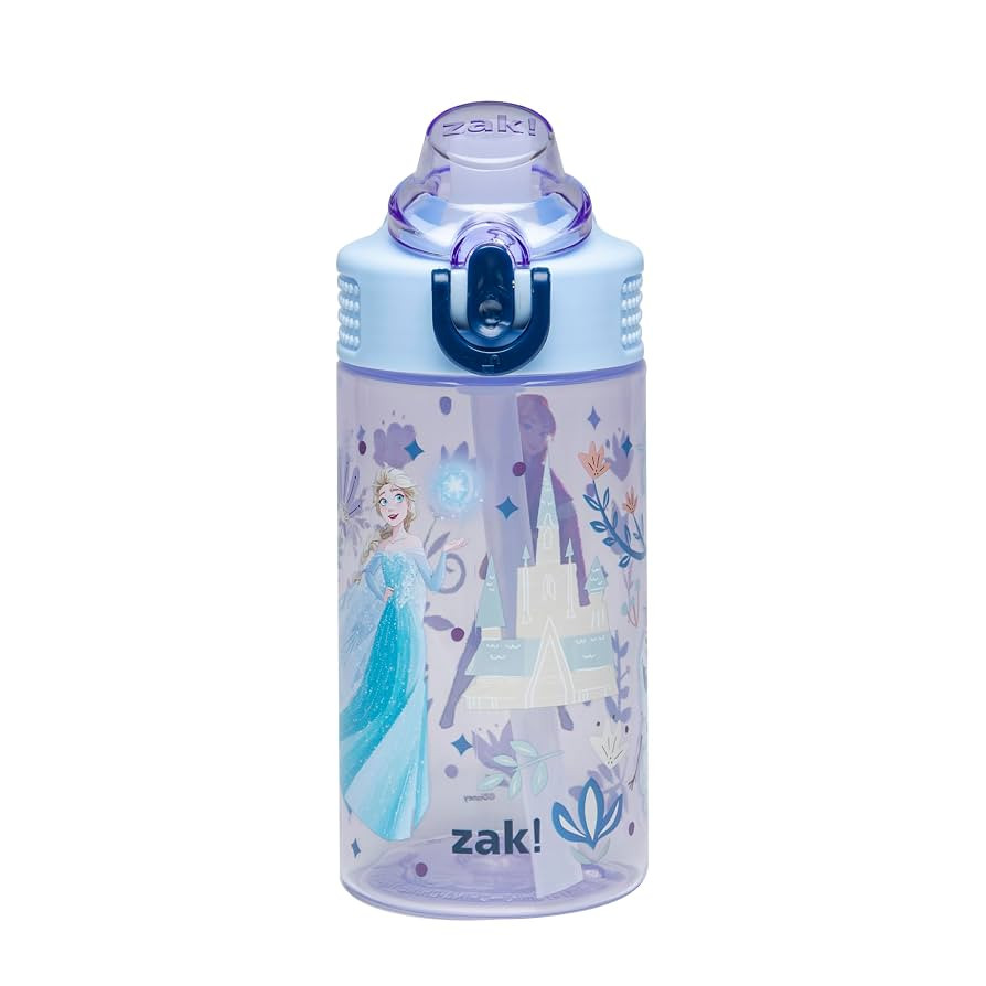 Zak Designs Disney Frozen Sage Kids Water Bottle For School or Travel, 16oz Durable Plastic Water... | Amazon (US)