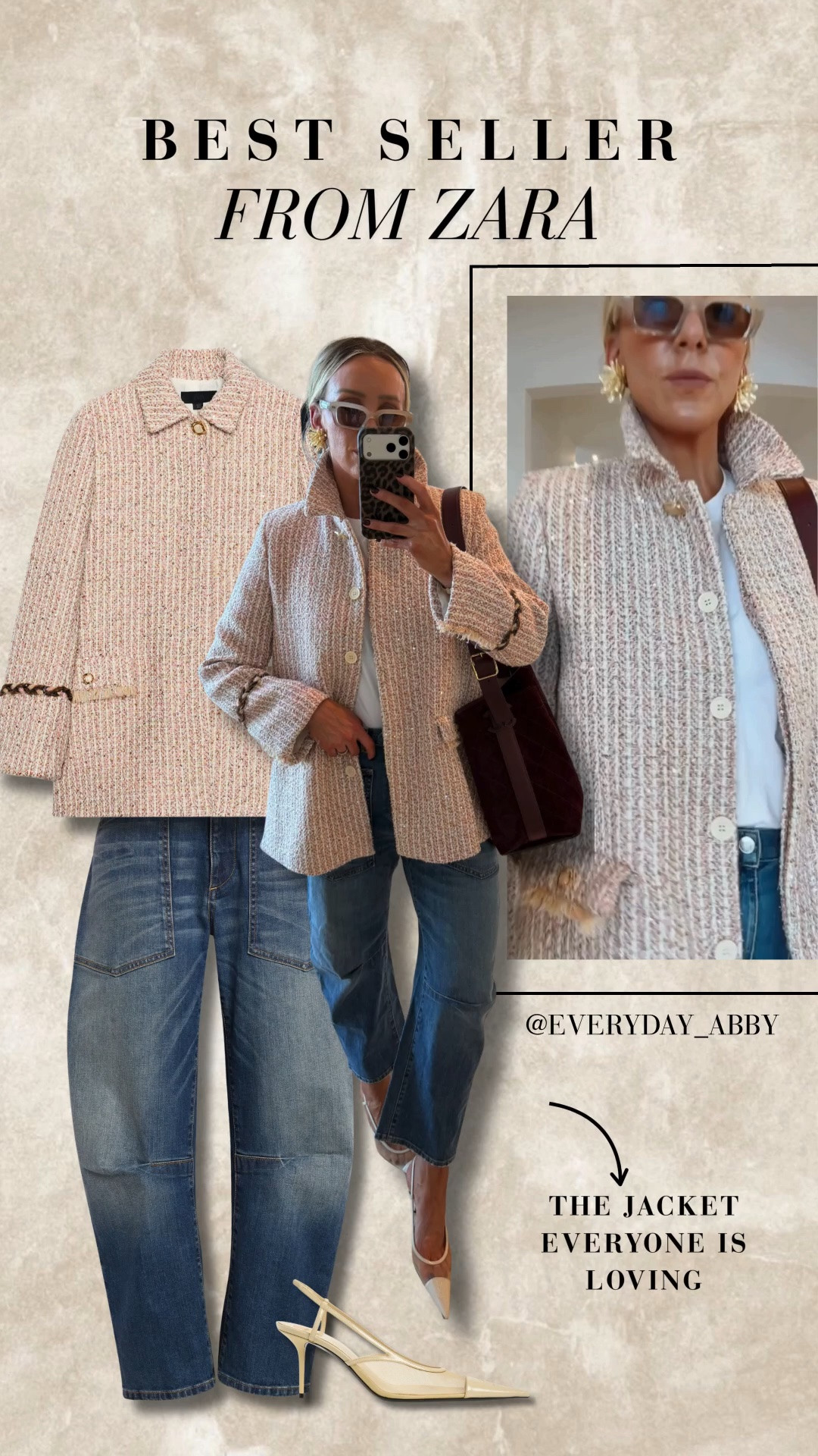 This jacket is SO good 😍😍 The sequin detailing is giving total Chanel vibes!! Wearing a medium ✨