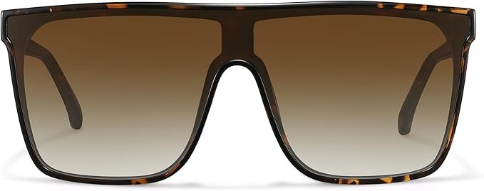 Trendy Square Oversized Sunglasses for Women Men Retro Flat Top Shield Sun Glasses UV Protection ... | Amazon (US)
