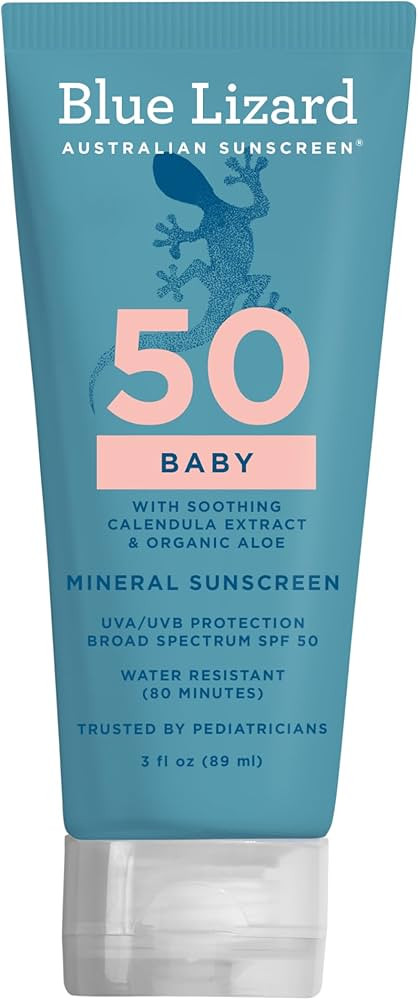 BLUE LIZARD Baby Mineral Sunscreen with Zinc Oxide, SPF 50+, Water Resistant, UVA/UVB Protection ... | Amazon (US)