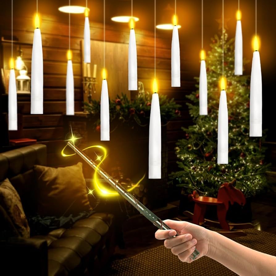 Halloween Floating Candles,12Pack Magic Hanging Candles with Wand Remote, LED Floating Candle Lig... | Amazon (CA)