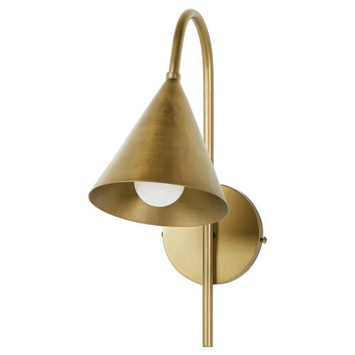 Fernanda Mid Century Modern Light Antique Brass Iron Armed Sconce | Kathy Kuo Home