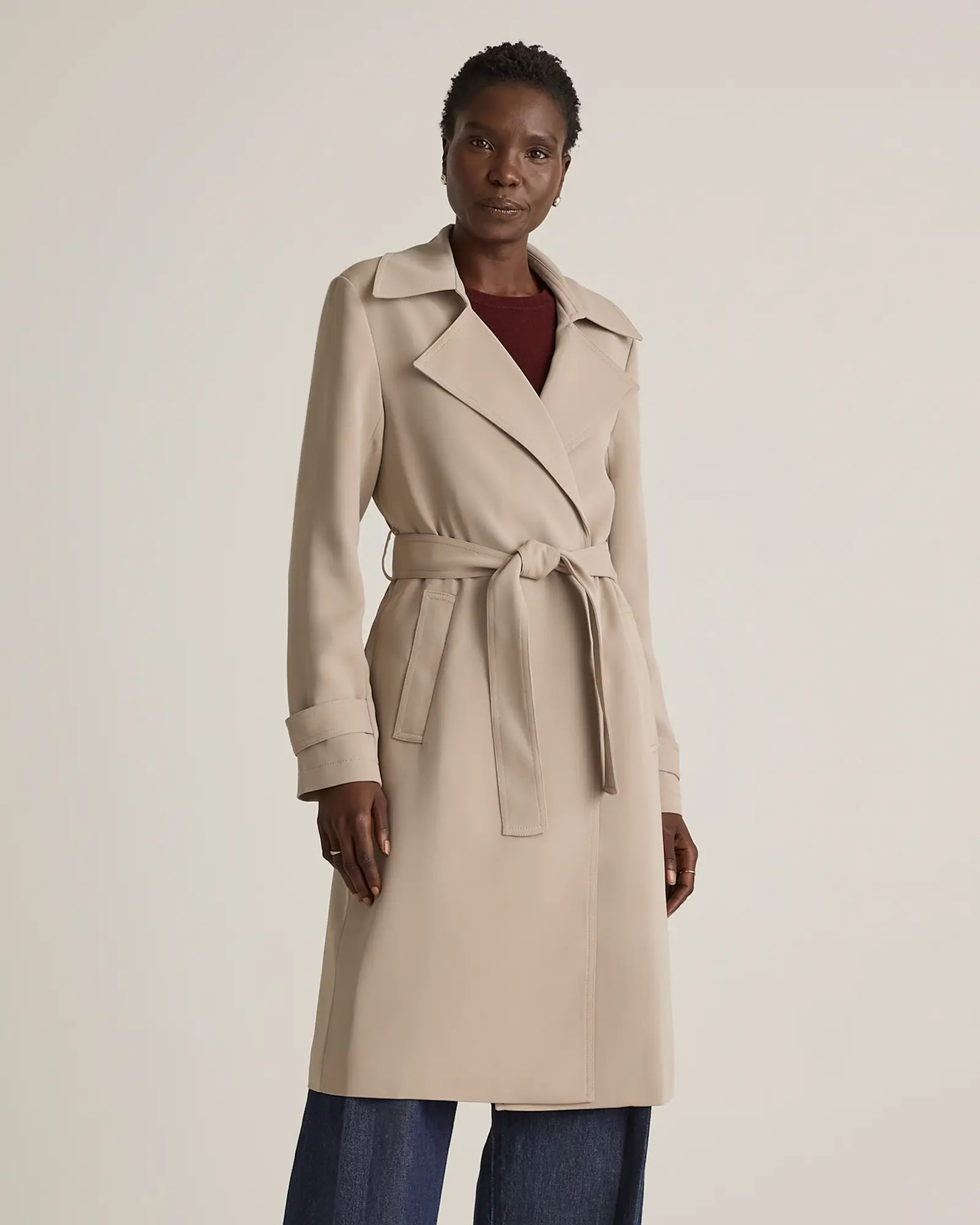 Stretch Crepe Trench Coat | Quince