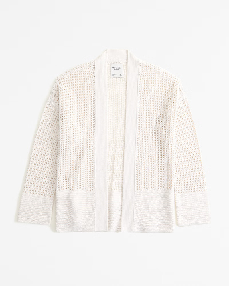 Mesh Stitch Non-Closure Cardigan | Abercrombie & Fitch (US)